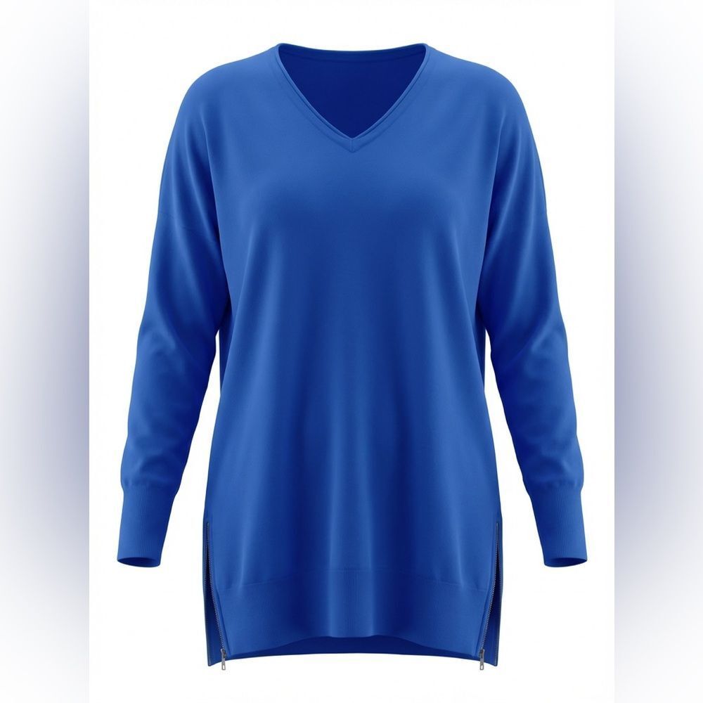 CHICOS BLACK LABEL WOMENS CASHMERE SWEATER ROYAL BLUE SIZE 0